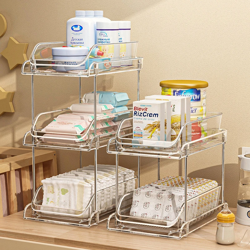 2 Tier Clear Multi-layer Baby  - đánh giá và giá Baby Nursery Organizer