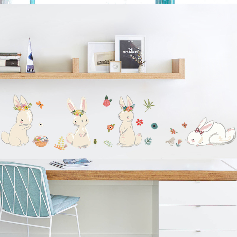 Cartoon Bunny Wall Stickers Ki - đánh giá và giá Baby Nursery Murals