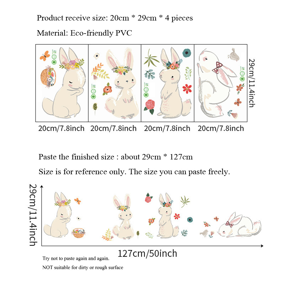 Cartoon Bunny Wall Stickers Ki - đánh giá và giá Baby Nursery Murals