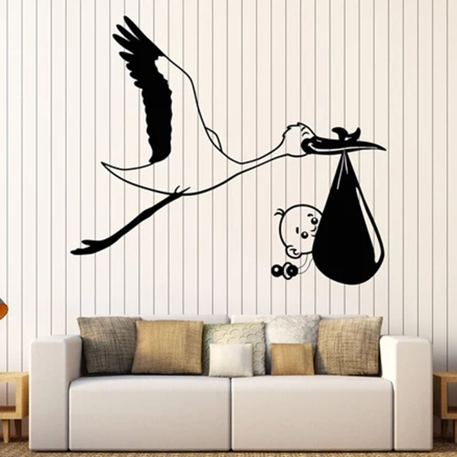 Decal Dán tường Con Cò Bé Chim - đánh giá và giá Baby Nursery Murals