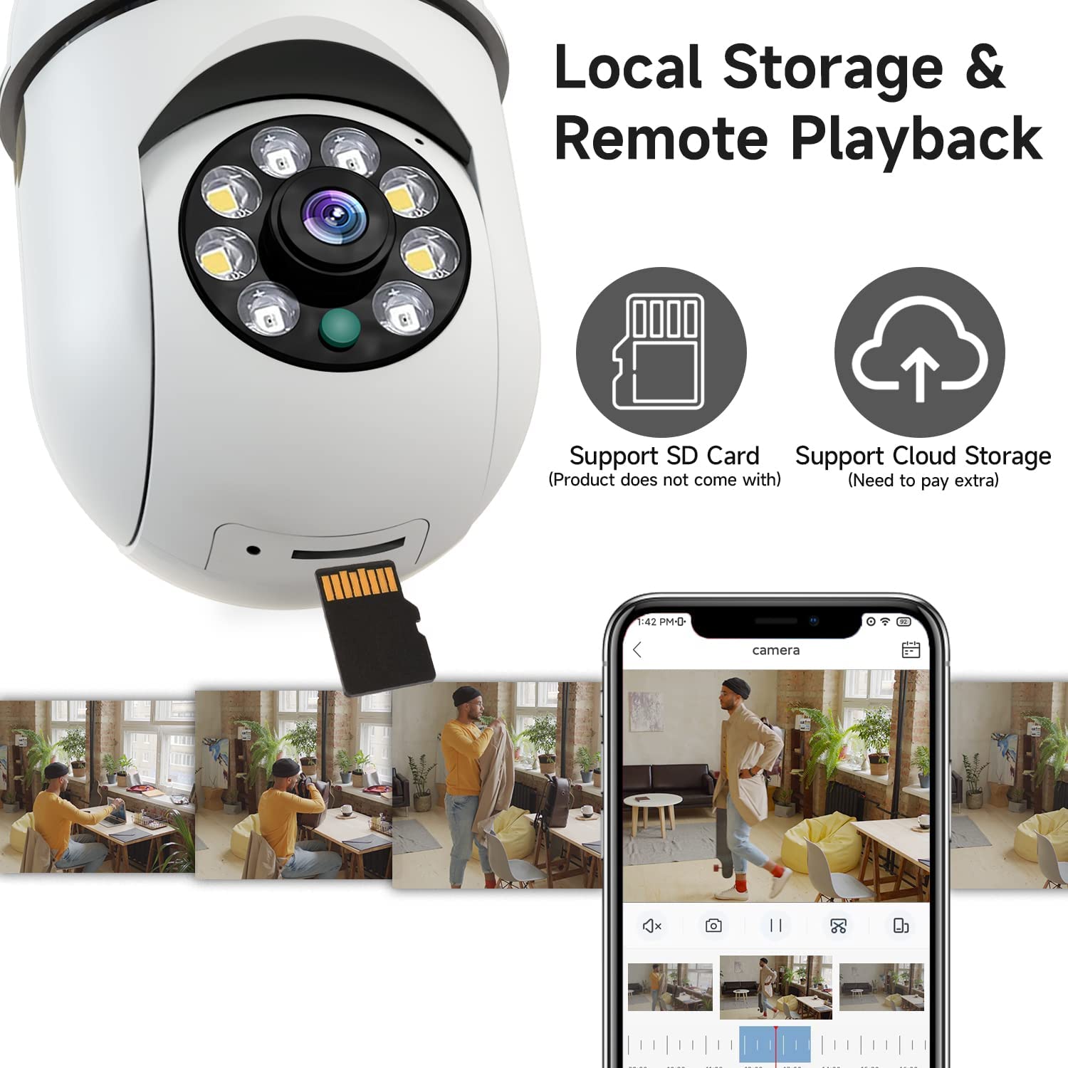 8MP E27 Bulb Surveillance Came - đánh giá và giá Baby Monitor Split Screen