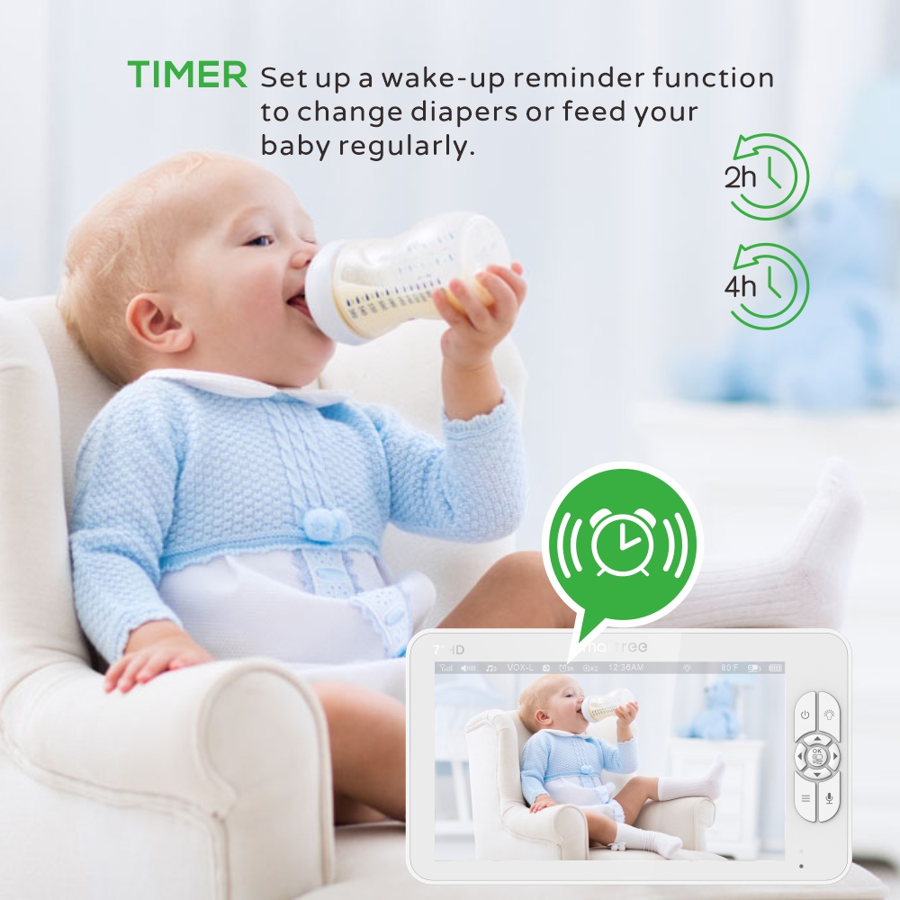 7.0 Inch HD Video Baby Monitor - đánh giá và giá Baby Monitor Split Screen