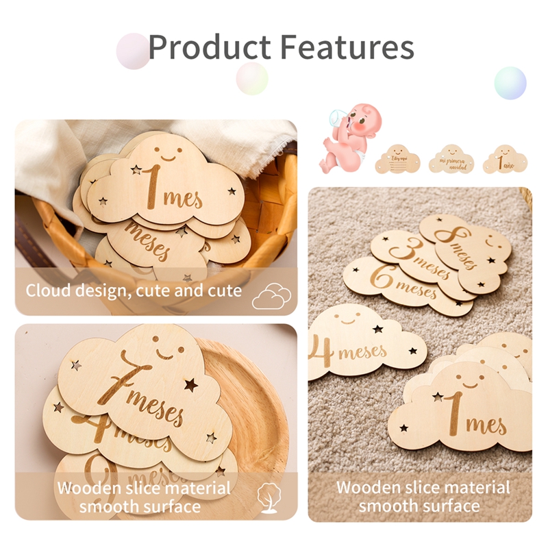 Spanish Alphabet Baby  Wooden  - đánh giá và giá Milestone Card Set