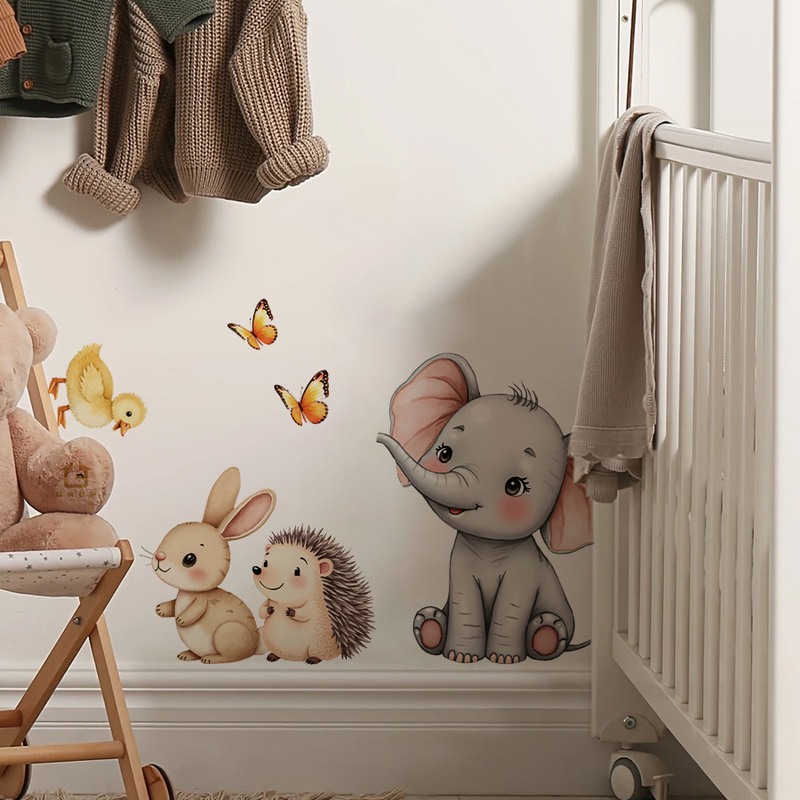 Cartoon Animal Wall Sticker -  - đánh giá và giá Baby Nursery Wallpaper
