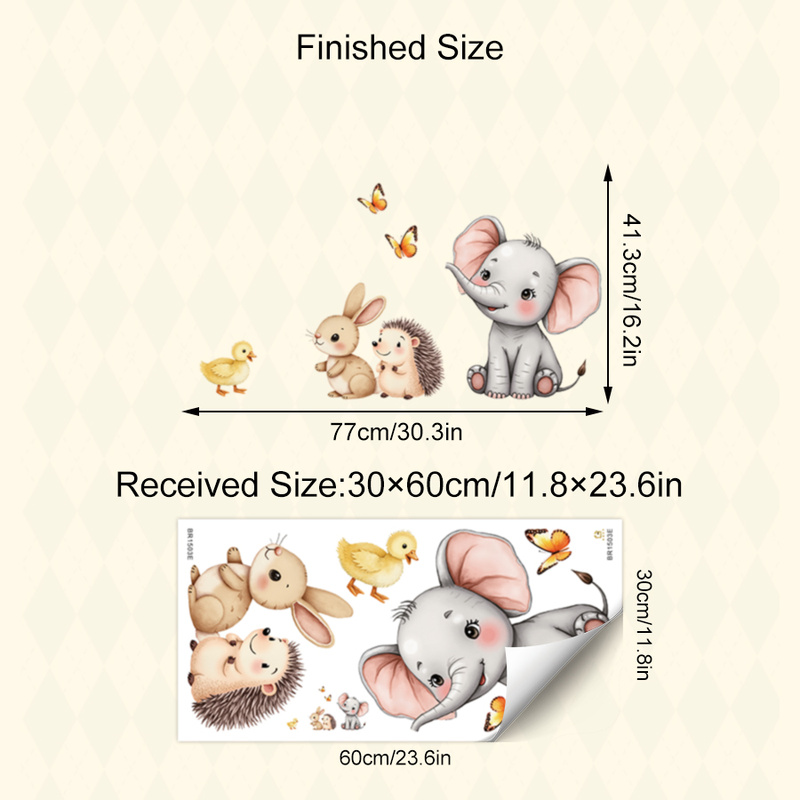 Cartoon Animal Wall Sticker -  - đánh giá và giá Baby Nursery Wallpaper