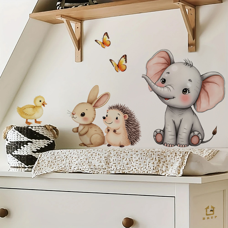 Cartoon Animal Wall Sticker -  - đánh giá và giá Baby Nursery Wallpaper