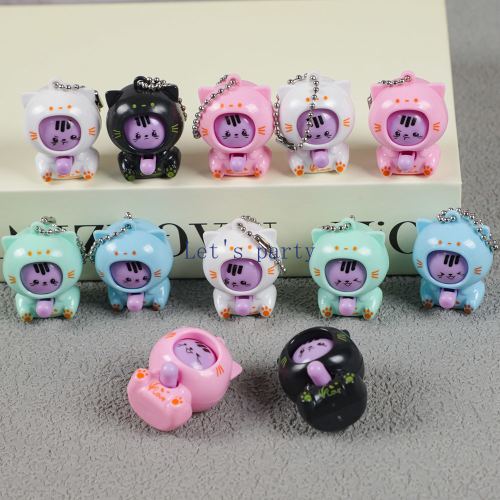 10Pcs Cartoon Mini Cat Face Ch - đánh giá và giá Baby Nursery Dolls