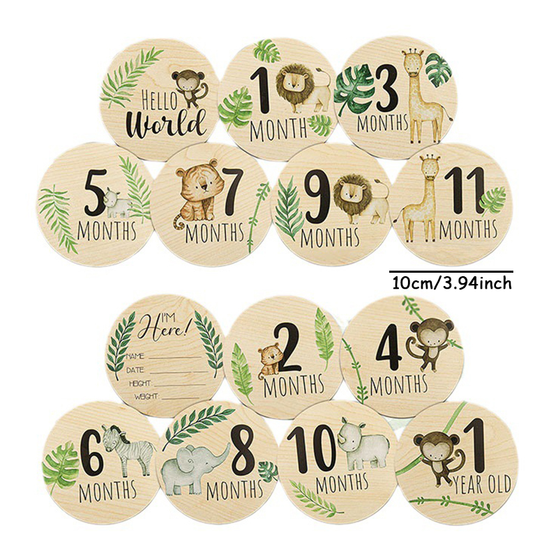 7pcs Wooden Baby Milestone Car - đánh giá và giá Milestone Card Set