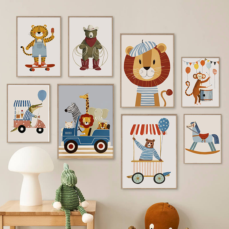 Funny Cartoon Animal Car Ballo - đánh giá và giá Baby Nursery Fabric