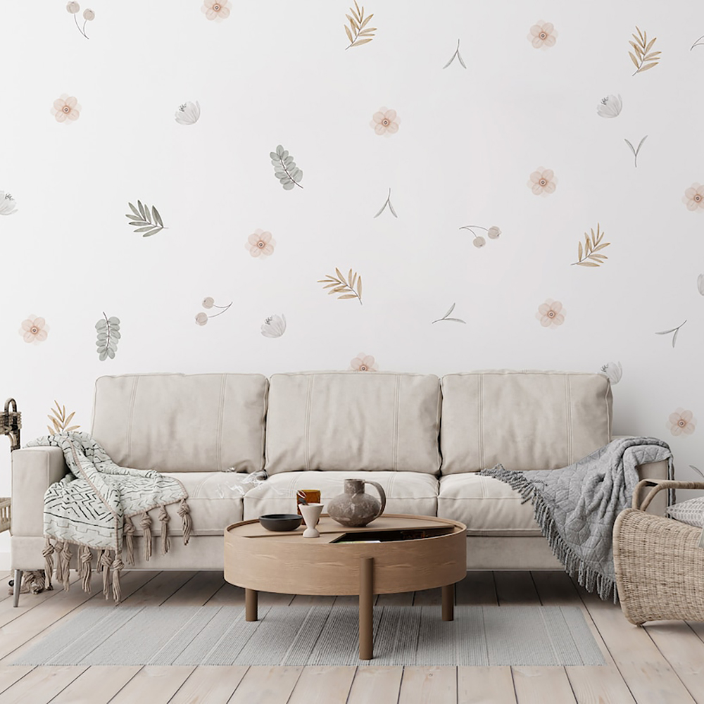 Boho Leaves Botanical DIY Wall - đánh giá và giá Baby Nursery Murals