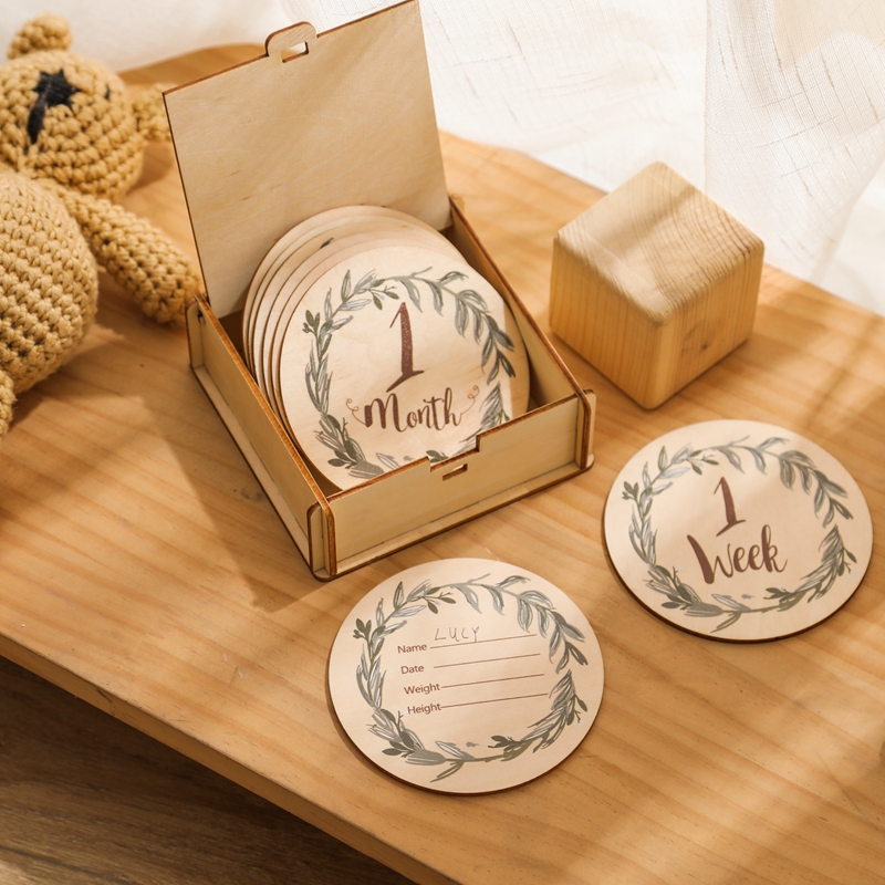 8Pcs Wooden Baby Milestone Car - đánh giá và giá Milestone Card Set