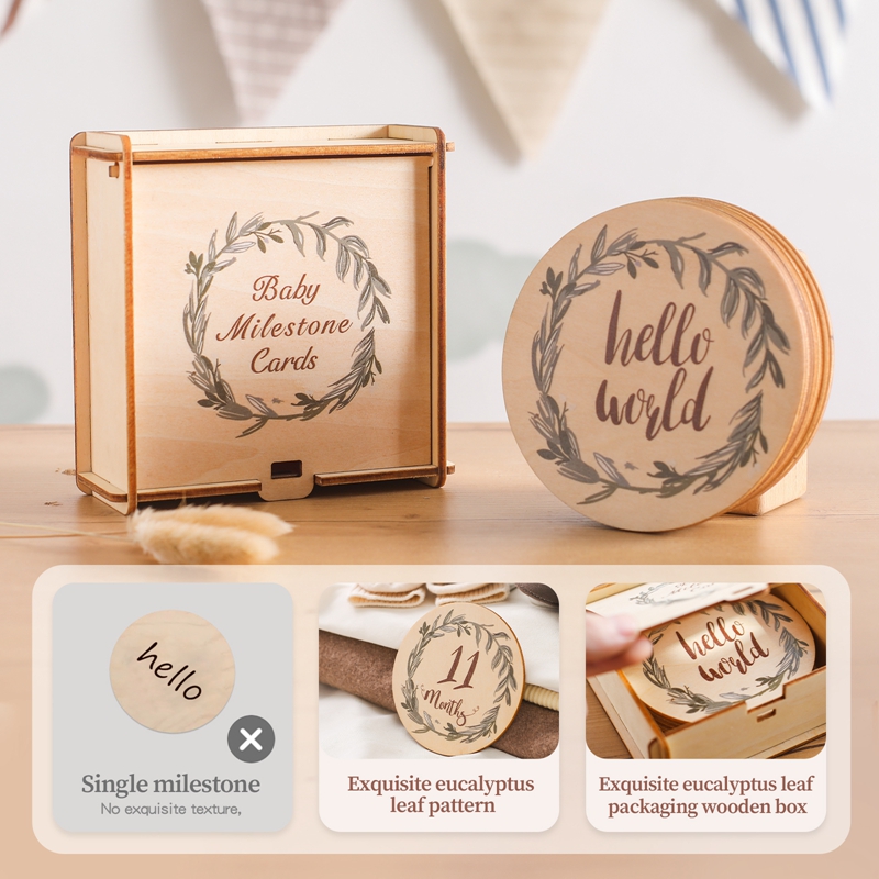 8Pcs Wooden Baby Milestone Car - đánh giá và giá Milestone Card Set
