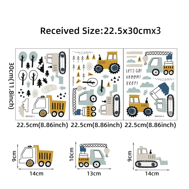 Hand Drawn Cute Cars Cargo Tru - đánh giá và giá Baby Nursery Wallpaper