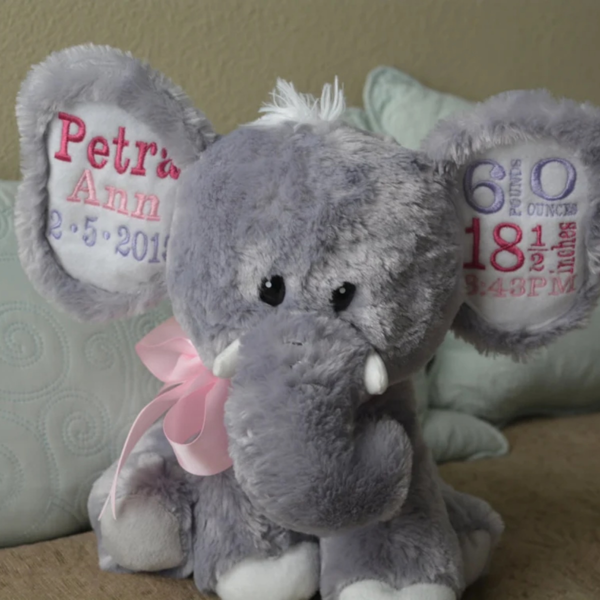 Custom Birth Stats Elephant Pl - đánh giá và giá Baby Nursery Keepsake