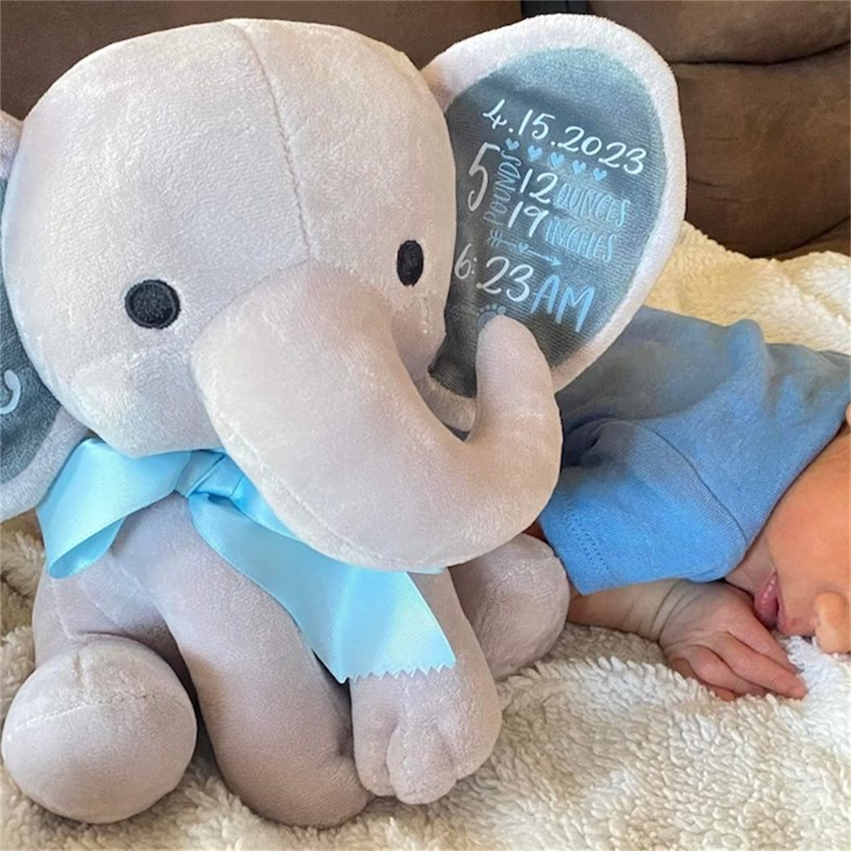 Custom Birth Stats Elephant Pl - đánh giá và giá Baby Nursery Keepsake