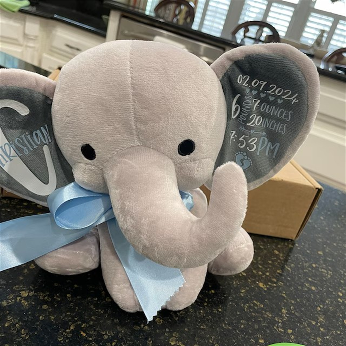 Custom Birth Stats Elephant Pl - đánh giá và giá Baby Nursery Keepsake