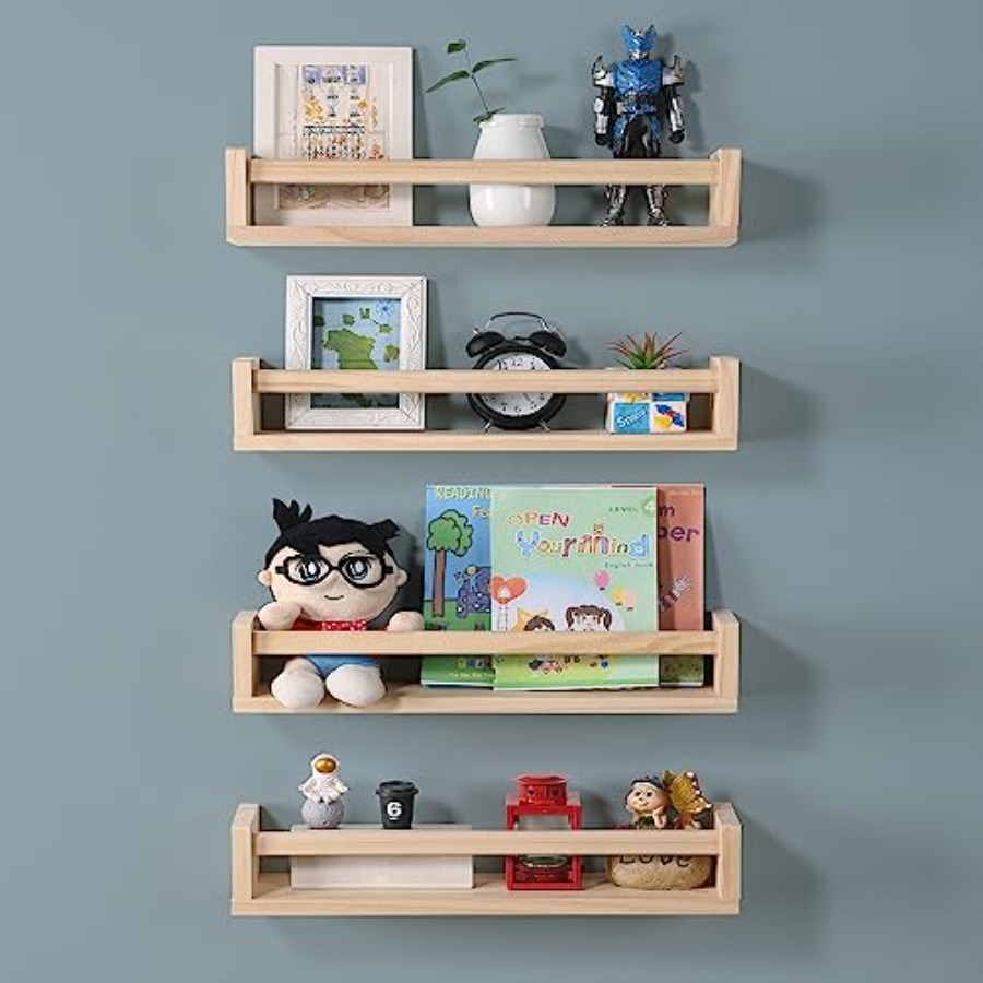 Nursery Room Shelves Set of 4, - đánh giá và giá Baby Nursery Bookshelf