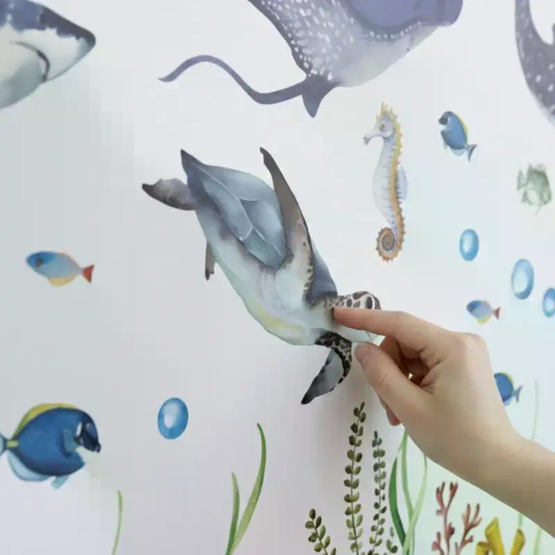 Ocean Life Wall Decals Waterco - đánh giá và giá Baby Nursery Wallpaper