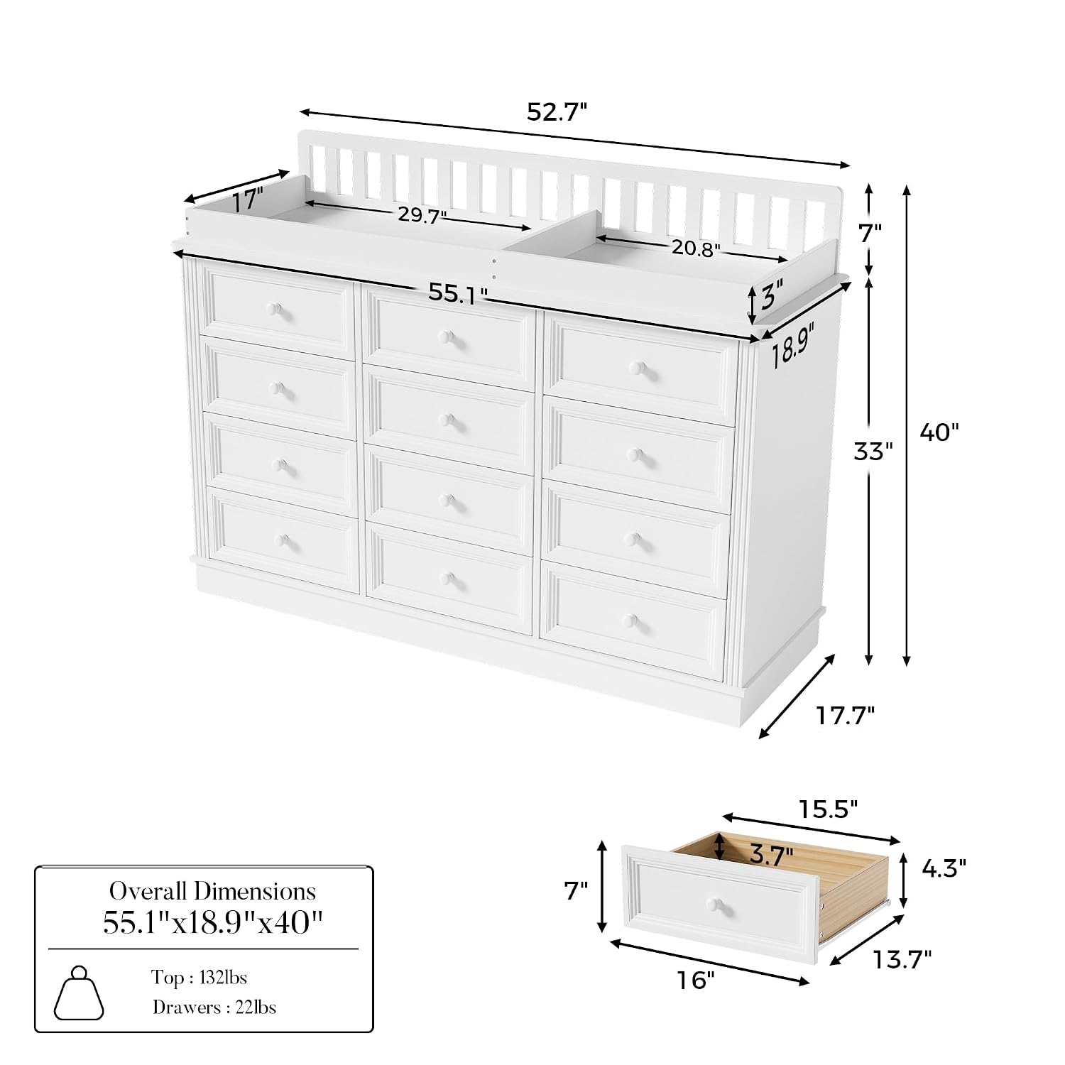 Baby Changing Table Dresser, 1 - đánh giá và giá Baby Nursery Dresser