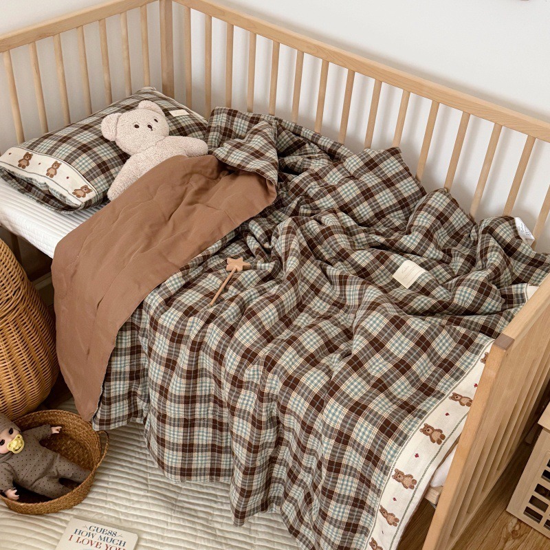 Breathable Grid Linen Quilt fo - đánh giá và giá Baby Nursery Bedding