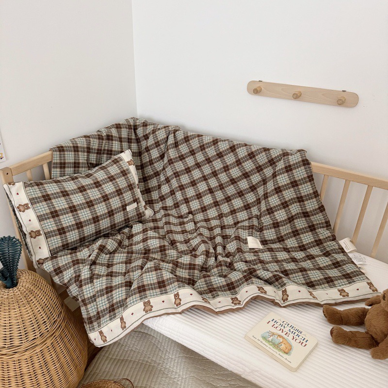 Breathable Grid Linen Quilt fo - đánh giá và giá Baby Nursery Bedding