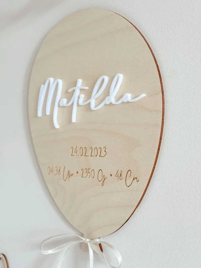 Personalised Baby Name Balloon - đánh giá và giá Baby Nursery Keepsake