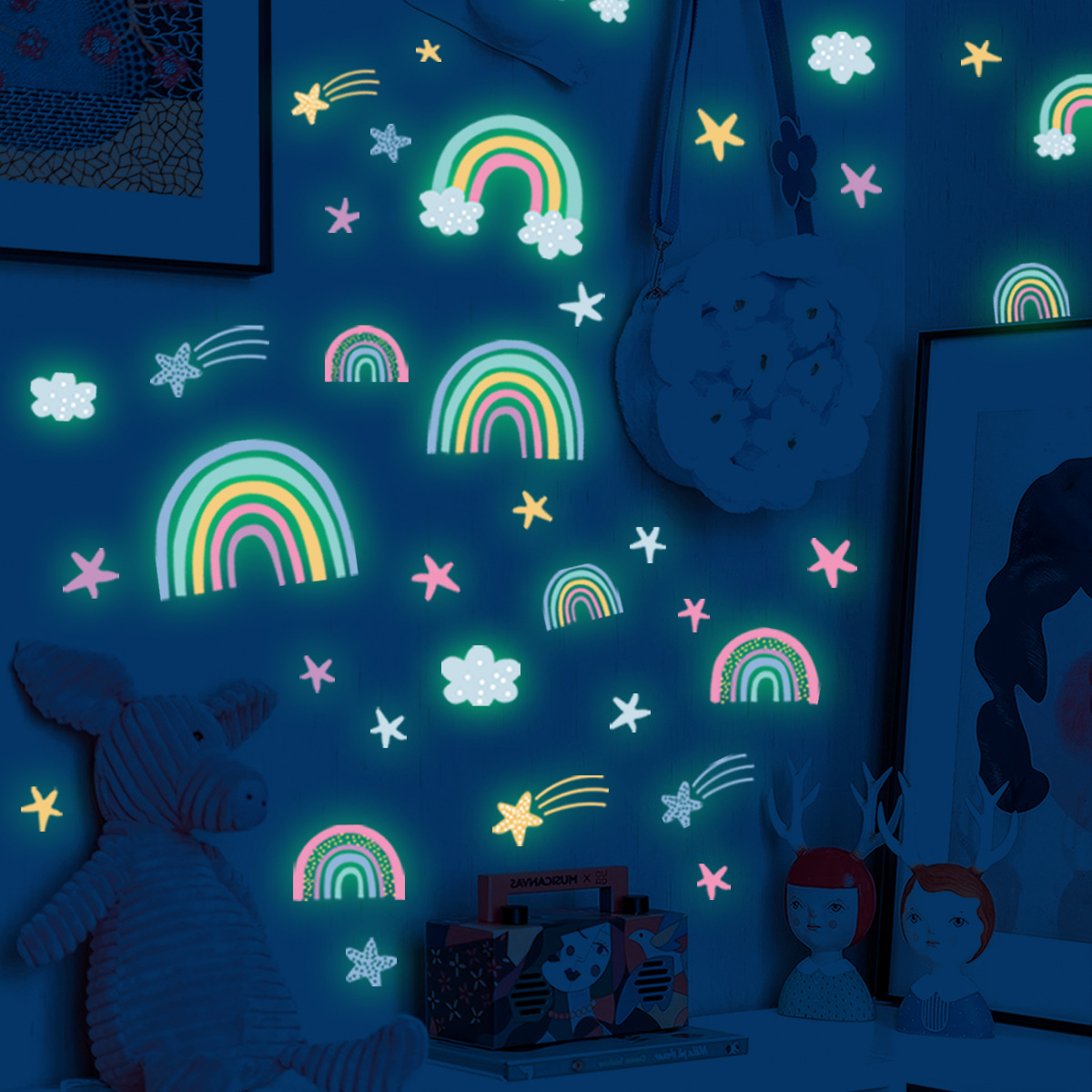 Kids Room Cartoon Luminous Wal - đánh giá và giá Baby Nursery Wallpaper