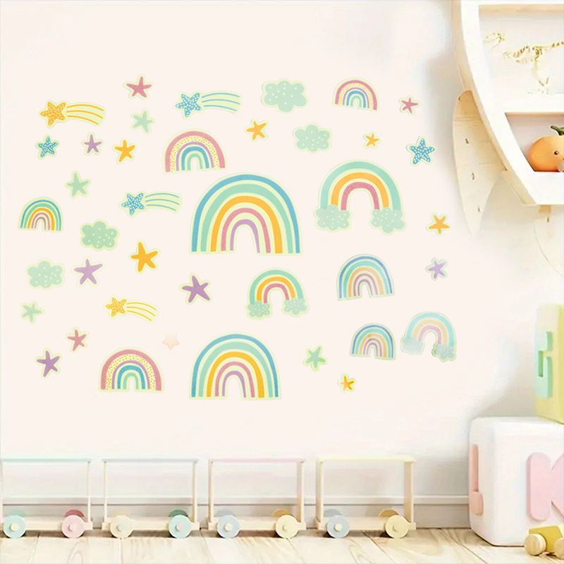 Kids Room Cartoon Luminous Wal - đánh giá và giá Baby Nursery Wallpaper
