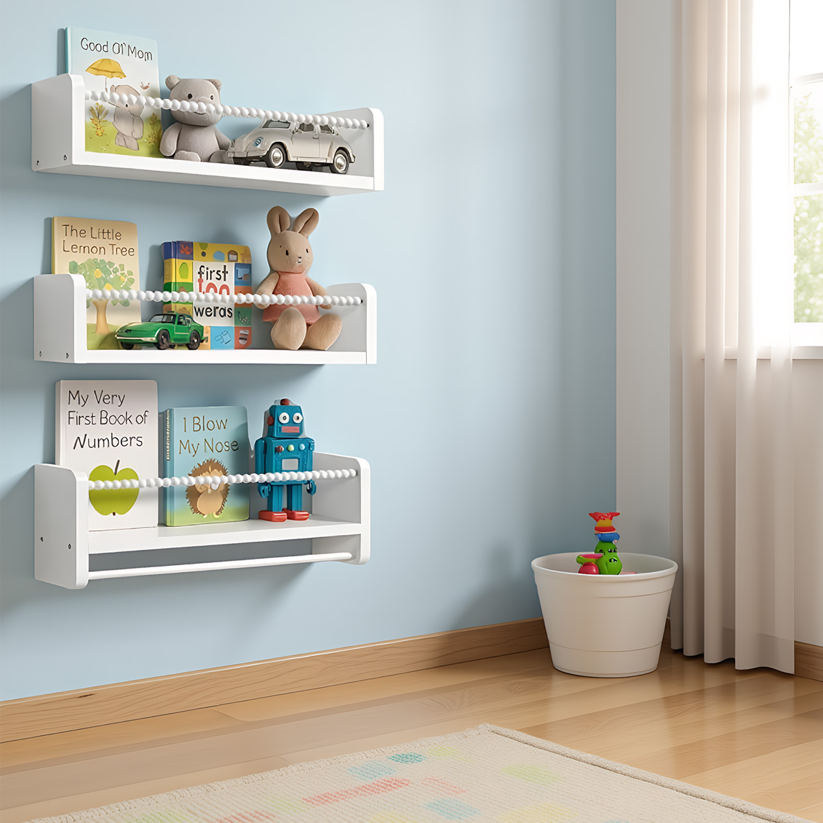 Floating Nursery Book Shelves  - đánh giá và giá Baby Nursery Bookshelf