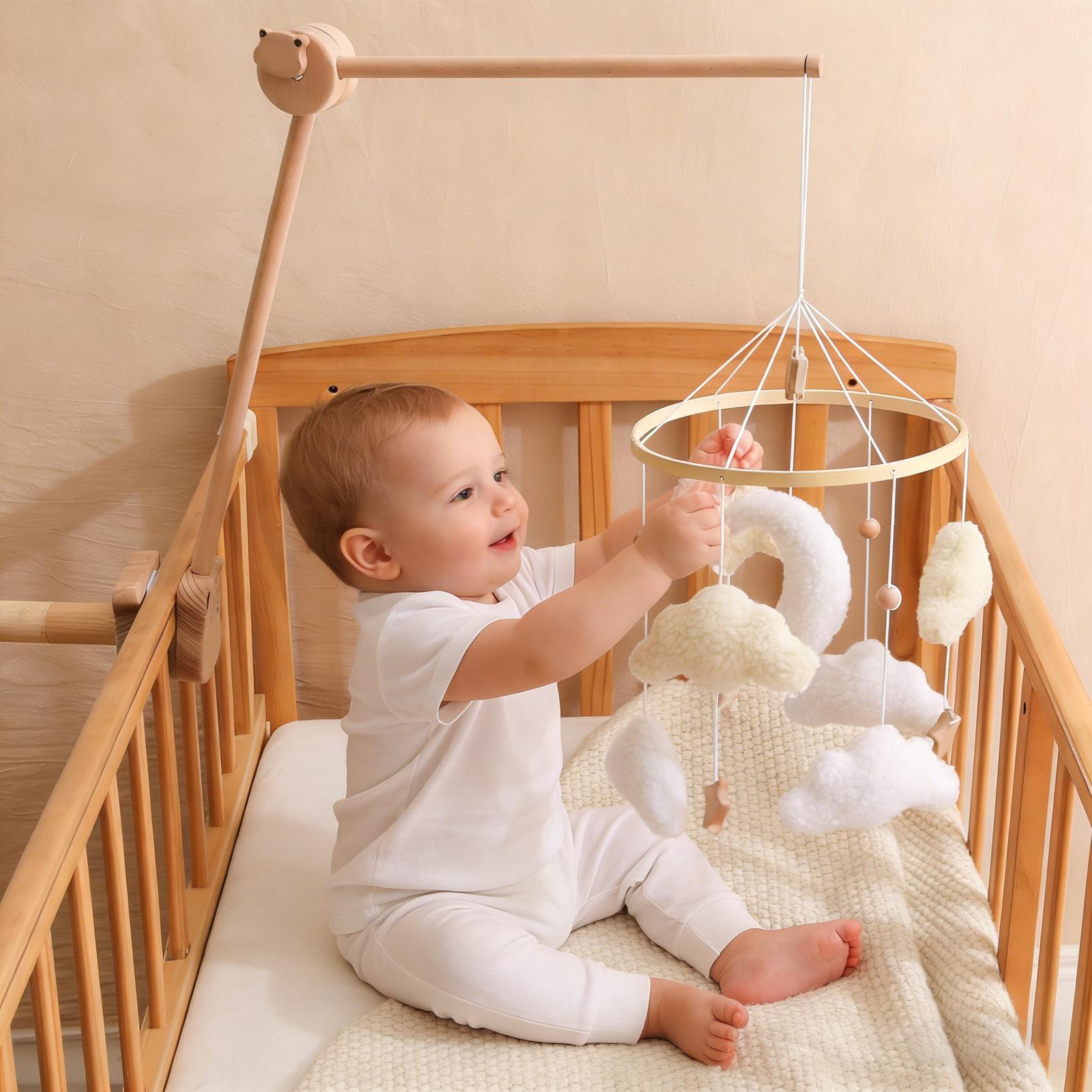 Wooden Crib Mobile Baby Bed Be - đánh giá và giá Baby Nursery Bedding