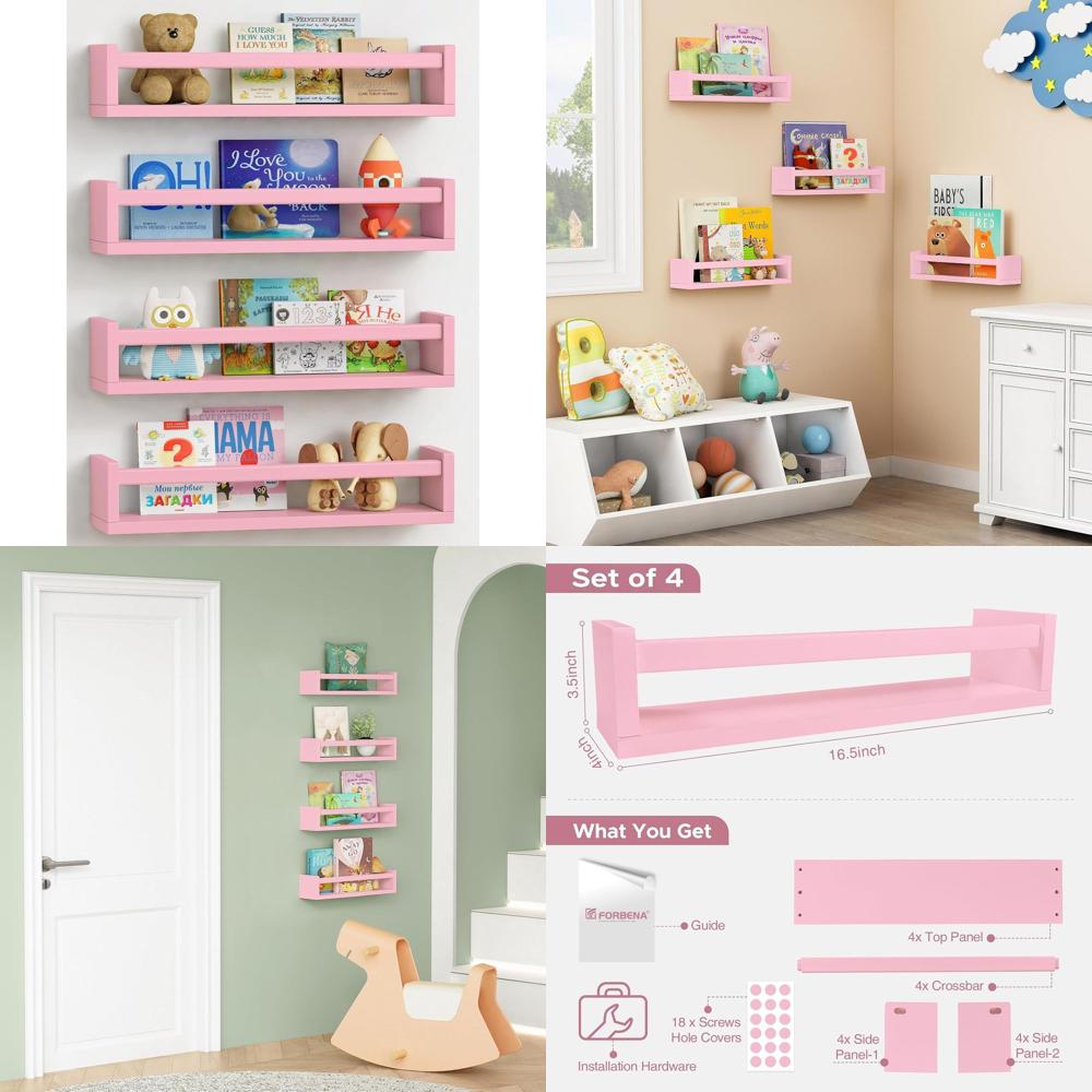Pink Nursery loating Shelves o - đánh giá và giá Baby Nursery Bookshelf