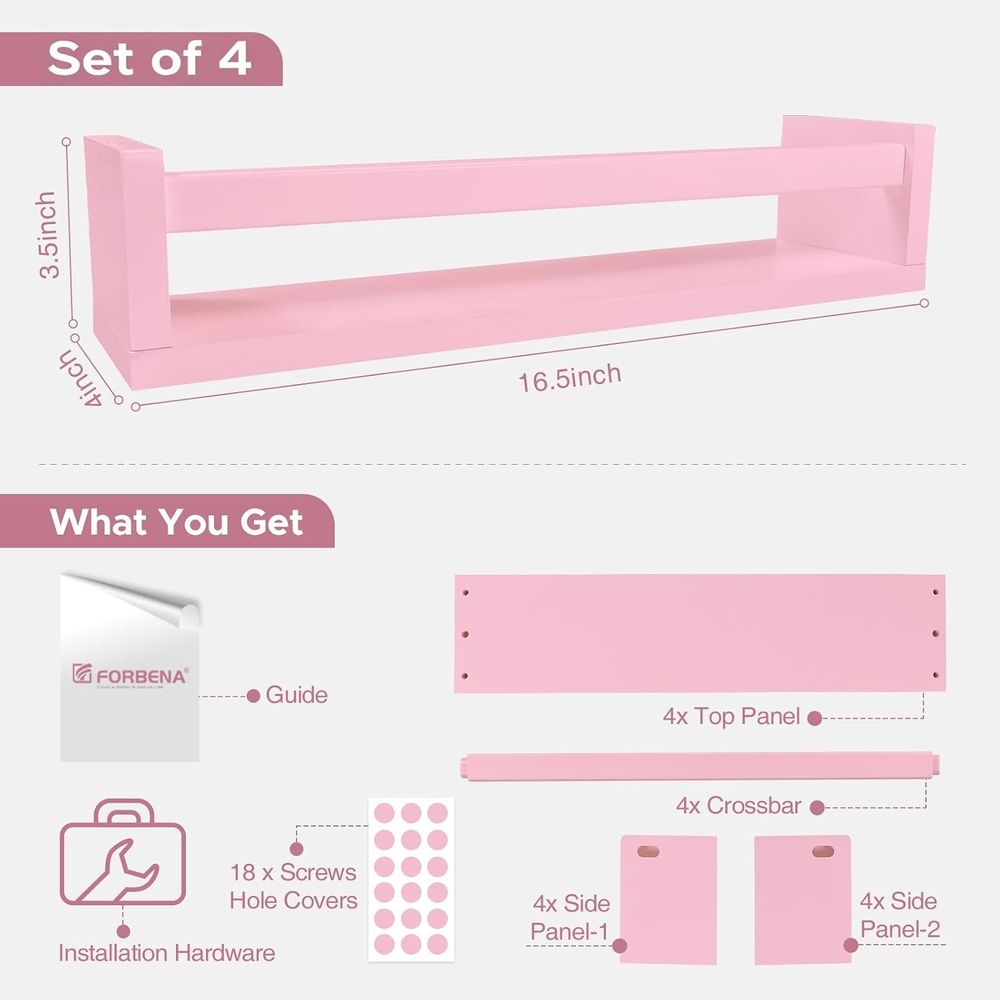 Pink Nursery loating Shelves o - đánh giá và giá Baby Nursery Bookshelf