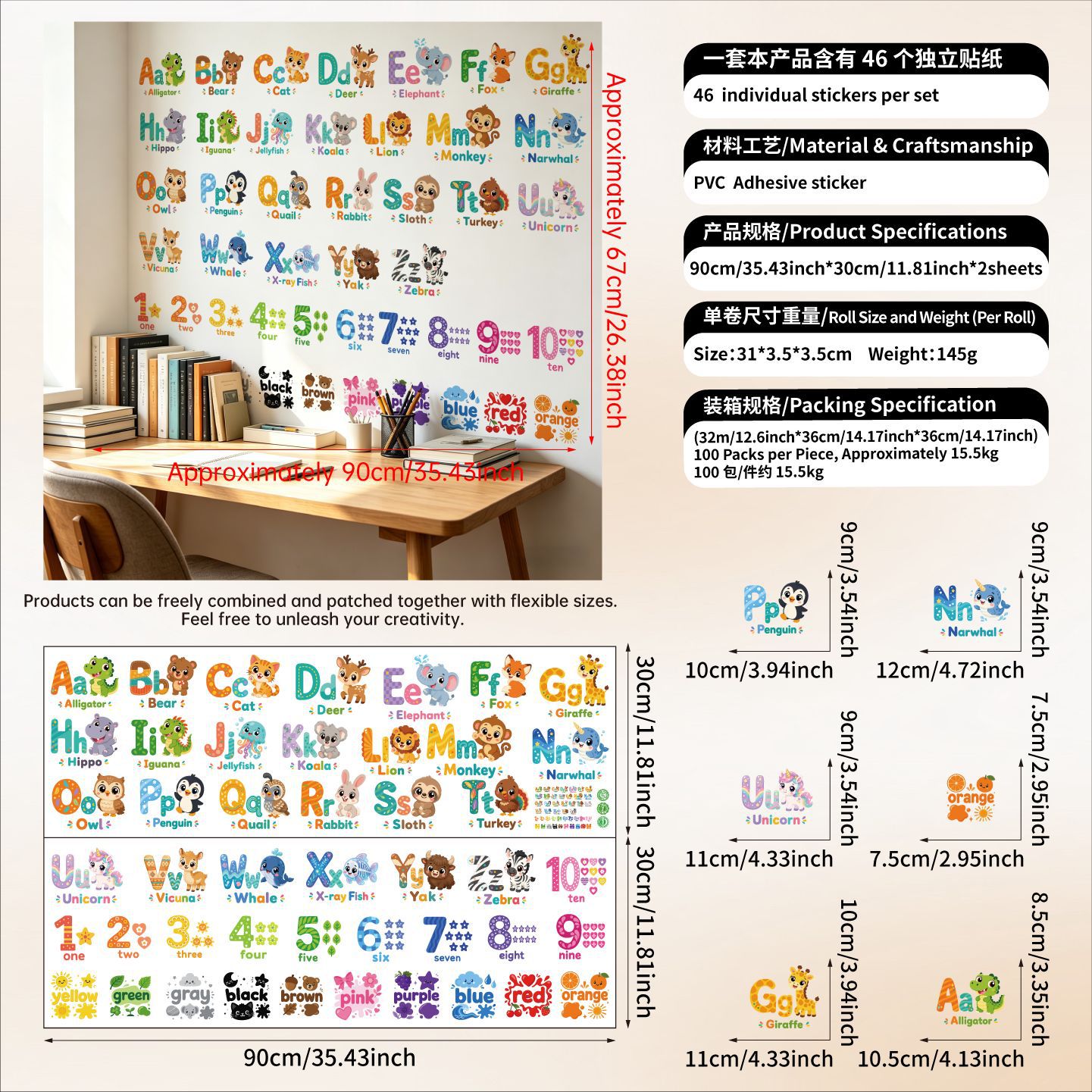 Animals  Alphabet Words Wall S - đánh giá và giá Baby Nursery Wallpaper