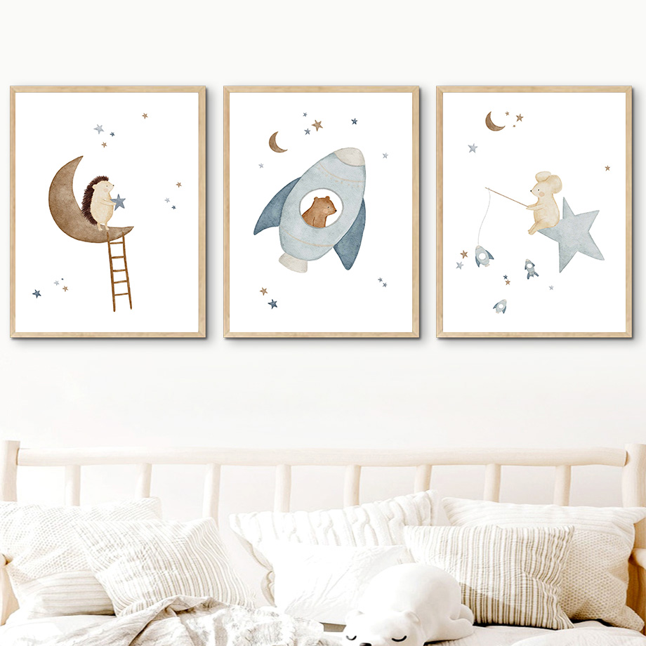 Cartoon Animals Nursery Wall A - đánh giá và giá Baby Nursery Murals